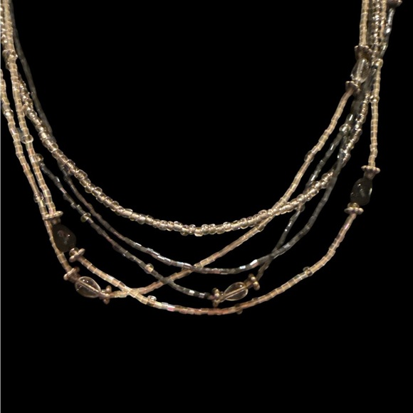 Elegant Black and Silver Multi-Strand Necklace - Picture 2 of 2